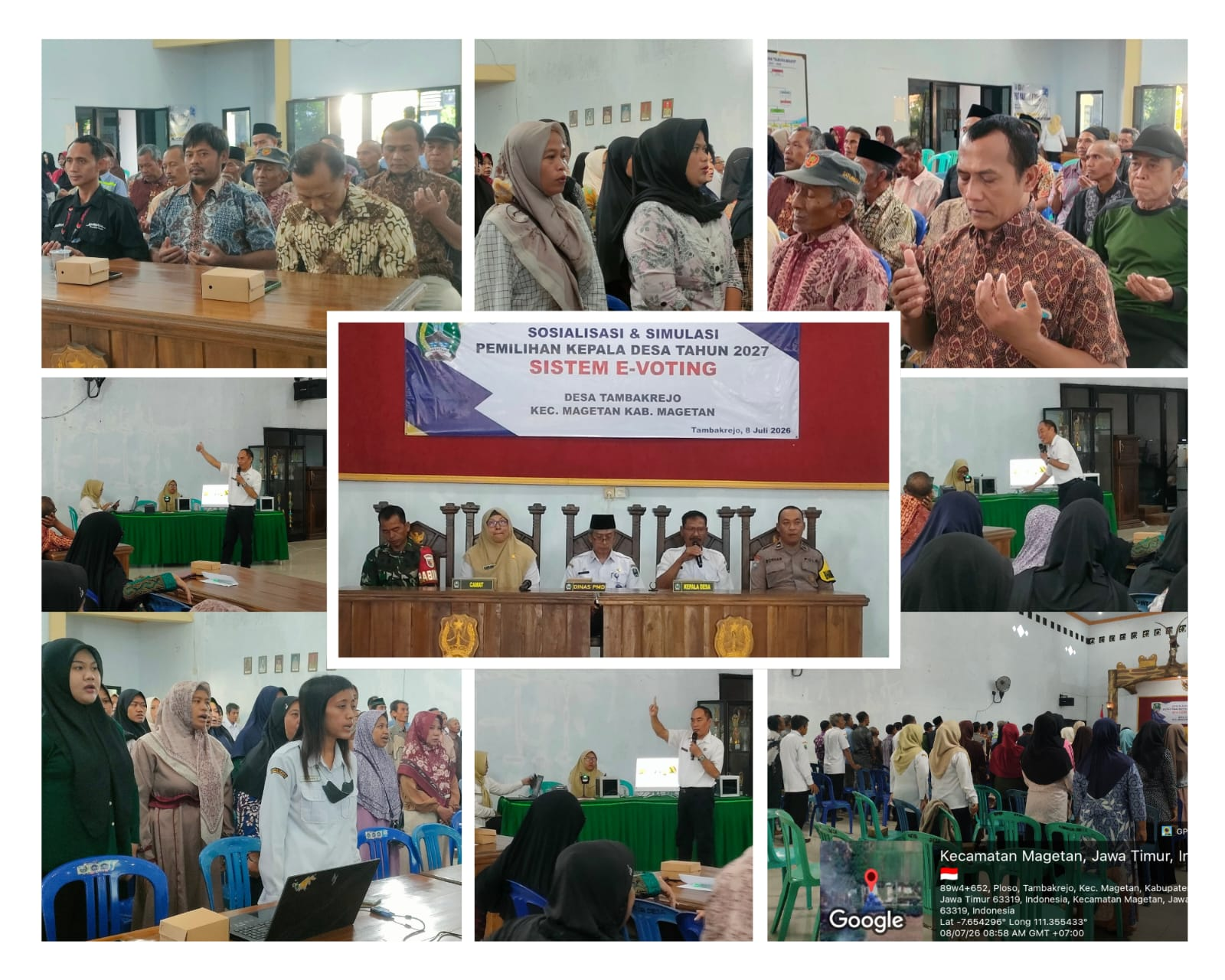 KEGIATAN SOSIALISASI DAN SIMULASI PENGISIAN KEPALA DESA DENGAN SISTEM E-VOTING 
